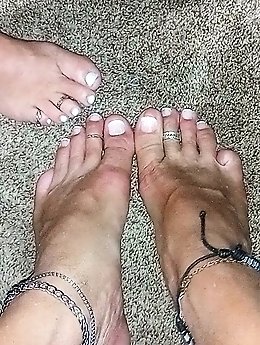 Side by side look at our toenail polish applications